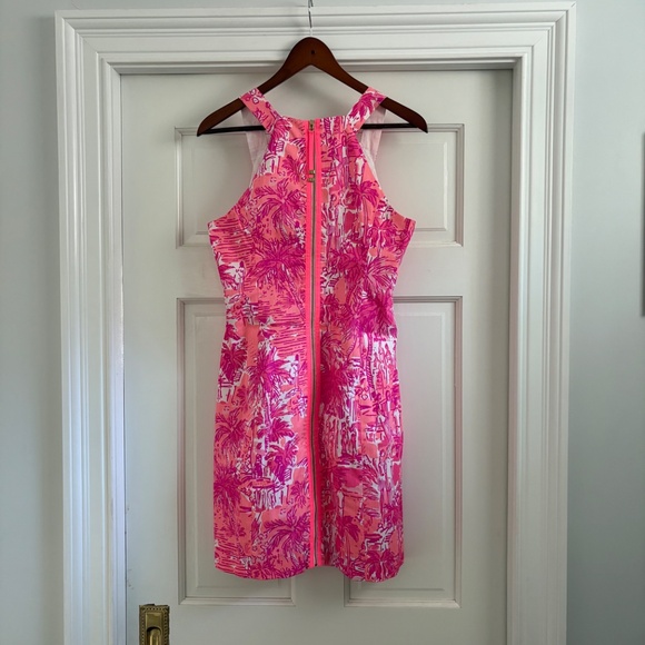 Lilly Pulitzer Size 8 Simone Shift Dress Cheeky Melon Rule Breakers Toile - Picture 3 of 5